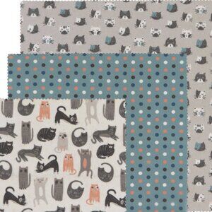 3 x Cats Beeswax Wrap Set of 3 (total 9 pieces)